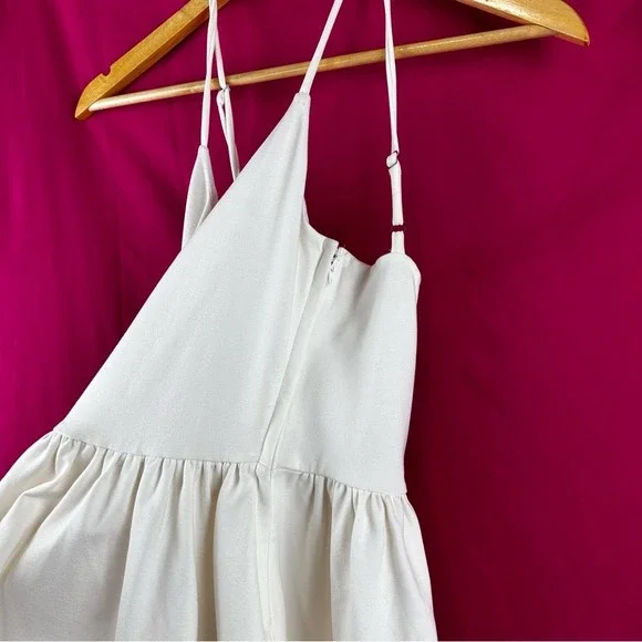 Guess White Skater Mini Dress Tie-Up Back Bodycon Fit & Flare Sleeveless‎ Size 6 - Picture 13 of 17